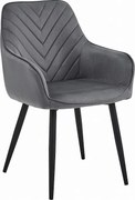 Krzesło do jadalni Valora WAAV – ciemnoszary aksamit z czarnymi nogami x 1