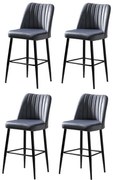 Zestaw krzeseł barowych Vento Grey and Black, 4 szt., 4 szt.