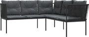 Narożna sofa ogrodowa czarna E9-A78