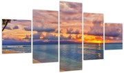 Obraz - Zachód słońca na plaży (125x70 cm)