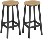 Zestaw 2 Okrąglych Taboretów Kuchennych Loft Dąb Sonoma B1-R63