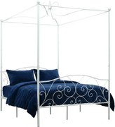 Białe metalowe łóżko rustykalne 140x200 cm G2-R94