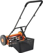 Kosiarka Ręczna SucceBuy, Szerokość Cięcia 35cm, 5 Noży ze Stali, Regulowana Wysokość Cięcia 1.5 do 4.5 cm, Wyposażona w Pojemnik na Trawę