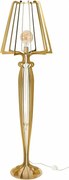 Lampa podłogowa Minerva Ø38x166 cm w stylu kratownicy żelaznej Nowoczesny design z włącznikiem nożnym Gniazdo E27 Wyprodukowano we Włoszech Złoto