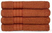 Ceglaste bawełniane ręczniki frotte zestaw 4 szt. 50x100 cm – Good Morning