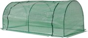 Outsunny Szklarnia, szklarnia z drzwiami, inspekt, dom dla roślin, hodowla roślin, Stal, Tworzywo sztuczne, 200 x 100 x 80 cm, Zielona