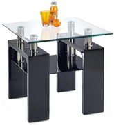 Stolik kawowy DIANA 55x60 cm czarny/przezroczysty