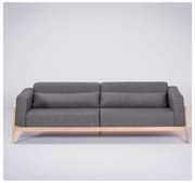 Ciemnoszara sofa z konstrukcją z drewna dębowego Gazzda Fawn, 240 cm