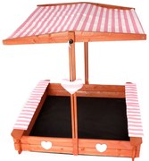 Różowa piaskownica z daszkiem i ławeczkami C2-K62