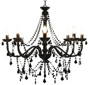 Czarny kryształowy żyrandol świecznikowy - 4X EX98 M6-E67