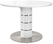 Rozkładany stół jadalniany – 4-6-osobowy – MDF i metal nierdzewny – kolor biały lakierowany – CUSCO