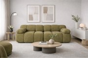 Sofa modułowa dwuosobowa, tkanina welurowa Salvador, Oliwkowy, Selia