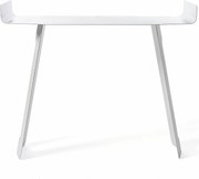 Konsola Tibet 110x35x85 cm z czarnego żelaza, perforowana zakrzywiona konstrukcja, minimalistyczne nowoczesne meble wejściowe, made in Italy, beżowa