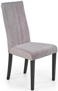 Popielate pikowane krzesło welurowe do stołu P0-G27