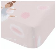 Różowe prześcieradło dziecięce dwuosobowe z gumką 135x190 cm Dancing Fairies – Catherine Lansfield