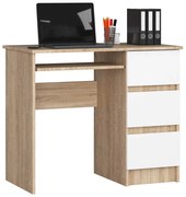 Skandynawskie biurko dąb sonoma + białe R9-S93