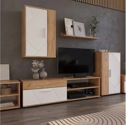 Szafka dolna i półka gold power dąb/biały 139.8x35.3x38.9 berno