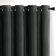 Ciemnoszara aksamitna zasłona częściowo zaciemniająca (dimout) 140x245 cm Eyelets – Restilo