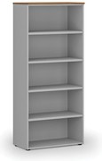 Regał biurowy PRIMO GRAY, 800 x 420 x 1781 mm, szary/orzech