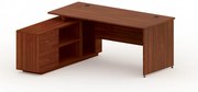 Narożne biurko z szafką MIRELLI 160x160 cm, lewe, orzech