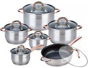 Srebrny 12 elementowy zestaw garnków F4-T51
