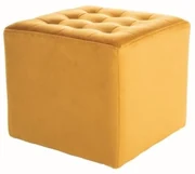 Musztardowy puf LORI VELVET