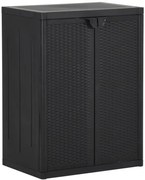 Czarna szafka na zewnątrz balkonowa ogrodowa z 2 półkami L1-M33