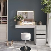 Stół do toalety biały/biały wysoki połysk 120x50.1x76 sherry