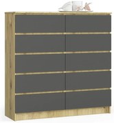 Wąska komoda do przedpokoju dąb artisan + grafit G2-B14