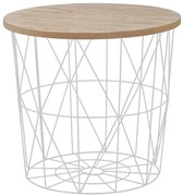 Okrągły stolik kawowy - naturalny + biały L5-M80