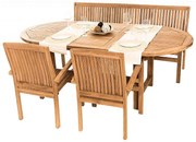 Zestaw teak ogrodowy OREGON 1 + 2 + 1