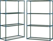 Outsunny Stojak na rośliny, zestaw 2 szt, po 4 półki, możliwość łączenia lub osobnego używania, stal, zielony, 70 x 27 x 110 cm