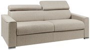 Kanapa rozkładana 4-osobowa VIZIR typu express z tkaniny – kolor beżowy – pow. spania z szerokimi listewkami 160 cm – materac 22 cm z pamięcią kształtu