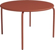 Okrągły metalowy stół ogrodowy śr.110cm - Terakota - MIRMANDE