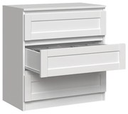 Komoda Malwa M3/RAM BIAŁY, 3 frezowane szuflady 75/70/40