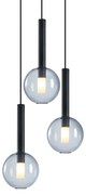 Lampa wisząca NIKO BLACK 3xG9, czarna, potrójna, 3 klosze