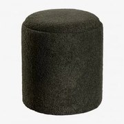 Okrągły Tapicerowany Puf Berkeleni Z Tacką I Schowkiem Ø40 Cm & Chenille Salvia Zieleń - Sklum