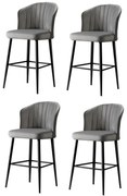 Zestaw krzeseł barowych Rubi Grey and Black, 4 szt., 4 szt.