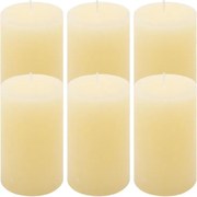 Zestaw świec rustykalnych, 11,5 cm, Ø 6,8 cm, kremowy, 6 szt