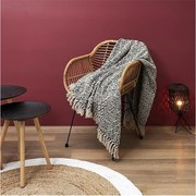 Etniczny Koc z Frędzlami Kratka 120x150cm Bawełna Wielokolorowy