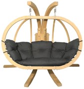 Grafitowy fotel podwieszany na taras C7-P11