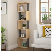 Regał PIRI 161x35 cm brązowy/antracyt