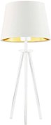 Lampka stołowa z abażurem na białym stelażu - S6-K12