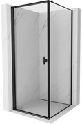 Mexen Mist-B kabina prysznicowa uchylna lewa 80 x 80 cm, czarna ramka, czarna - 8A2T-080-080-70-70-L