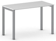 Biurko PRIMO SQUARE, 120x60 cm, szaro-srebrna podstawa, biały