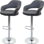 Stołek barowy MCW-F16 (zestaw 2 szt.),  szaro-czarny