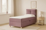 Nowoczesne łóżko kontynentalne DOMI 90 cm, jasny fiolet, strona prawa