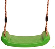 Huśtawka na sznurku ALTALENA z plastikowym zielonym siedziskiem dla dzieci