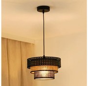 Brilagi - Lampa wisząca DAKOTA LUNETA 1xE27/15W/230V pr. 25 cm czarna/ratán