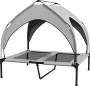 PawHut Legowisko dla Psa z Baldachimem, Oddychające, Wodoodporne, do 30 kg, 91 x 76 x 89 cm, Jasnoszary